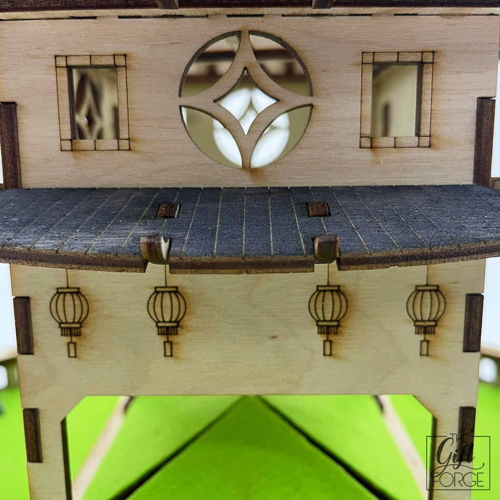 Pagoda kockatorony-tálca