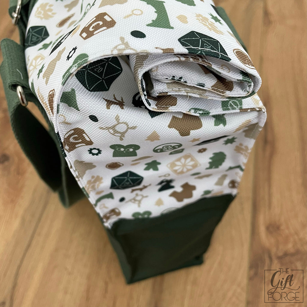 Társasjáték táska (roll top) - zöld