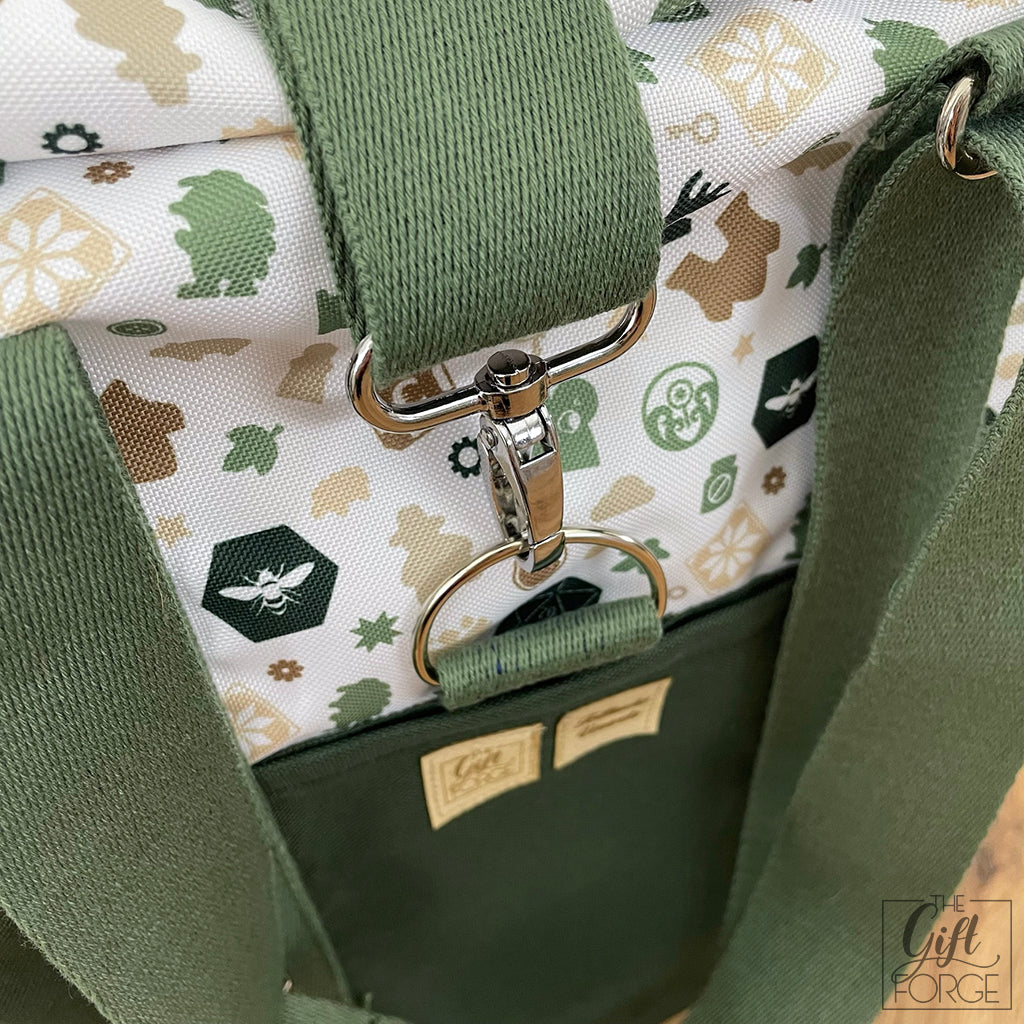 Társasjáték táska (roll top) - zöld